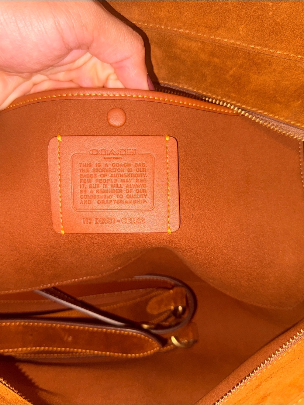 Coach Soft Empire Carryall 40 in Suede Chestnut Brown - Picture 4 of 11
